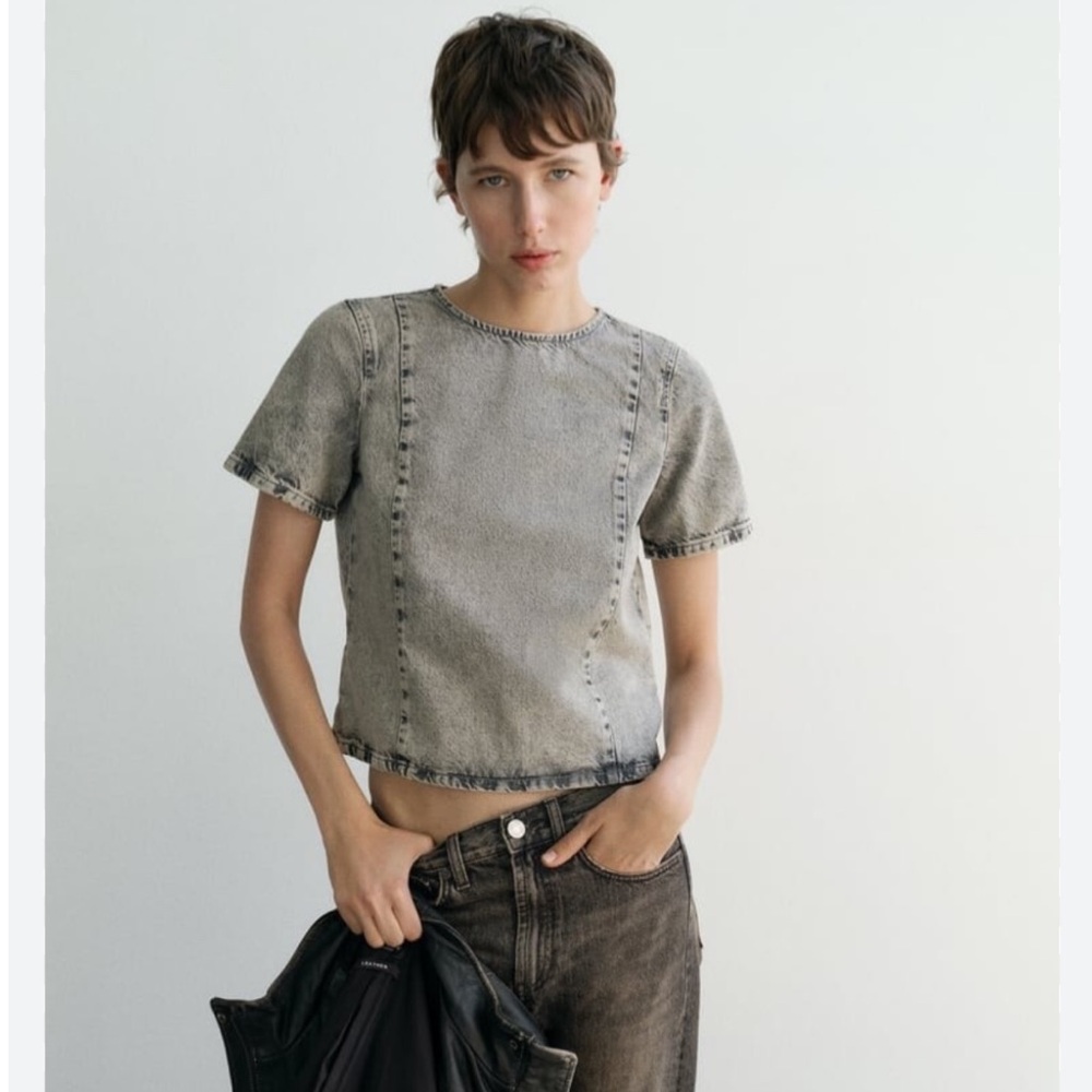Zara Denim Shirt - button back NWT
